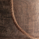 Jarrón de madera de teca reciclada en color marrón envejecido – detalle