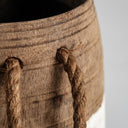 Jarrón de madera recuperada en tonos marrones 13 x 32 cm (pack de 4) – detalle