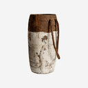 Jarrón de madera recuperada en tonos marrones 13 x 32 cm (pack de 4)