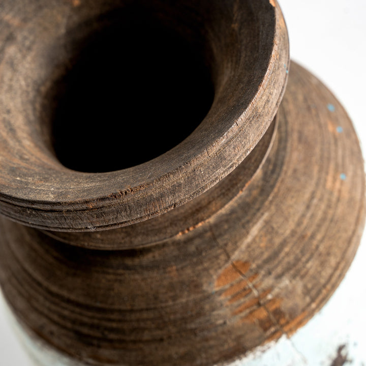 Jarrón de madera recuperada en tonos marrones 20 x 30 cm (pack de 4) – detalle