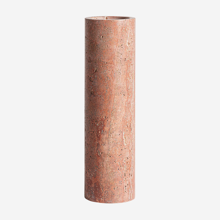 Jarrón de mármol en color rosa palo 10 x 36 cm