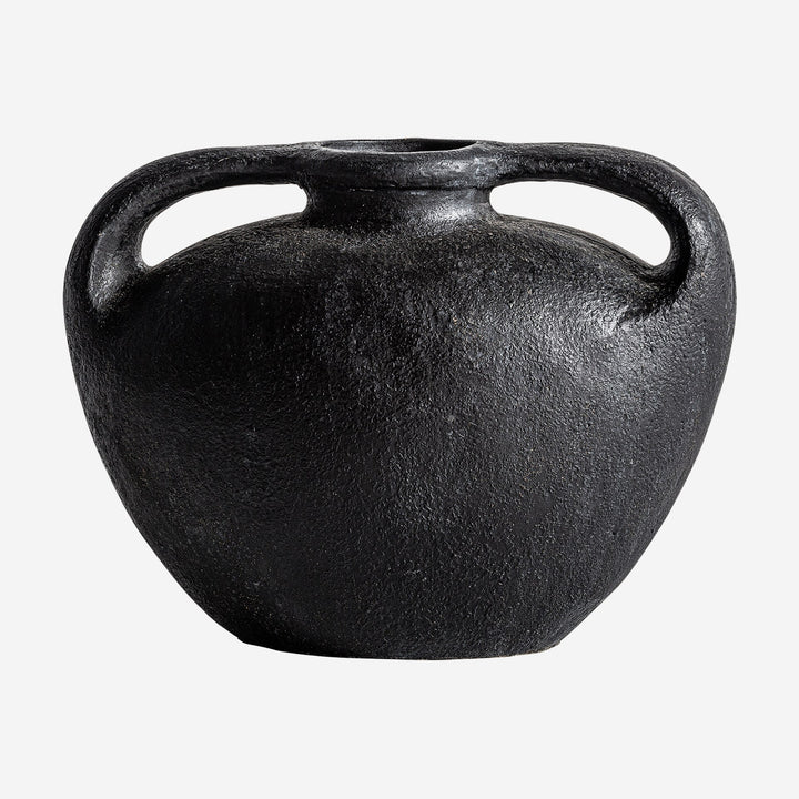 Jarrón de terracota en color negro 40 x 22 x 27 cm