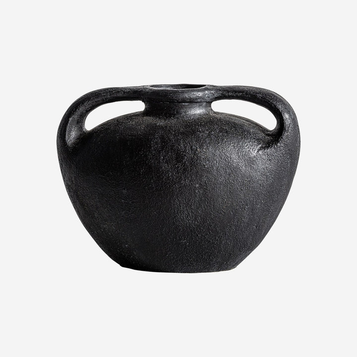 Jarrón de terracota en color negro 40 x 22 x 27 cm