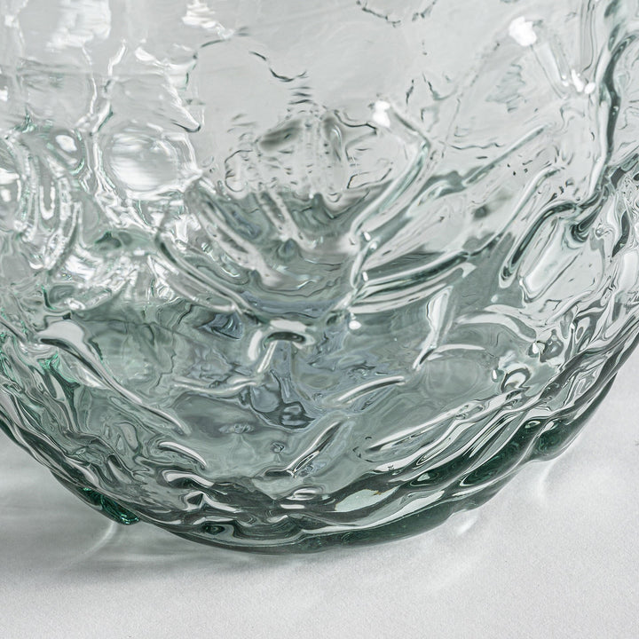Jarrón de vidrio reciclado transparente – detalle