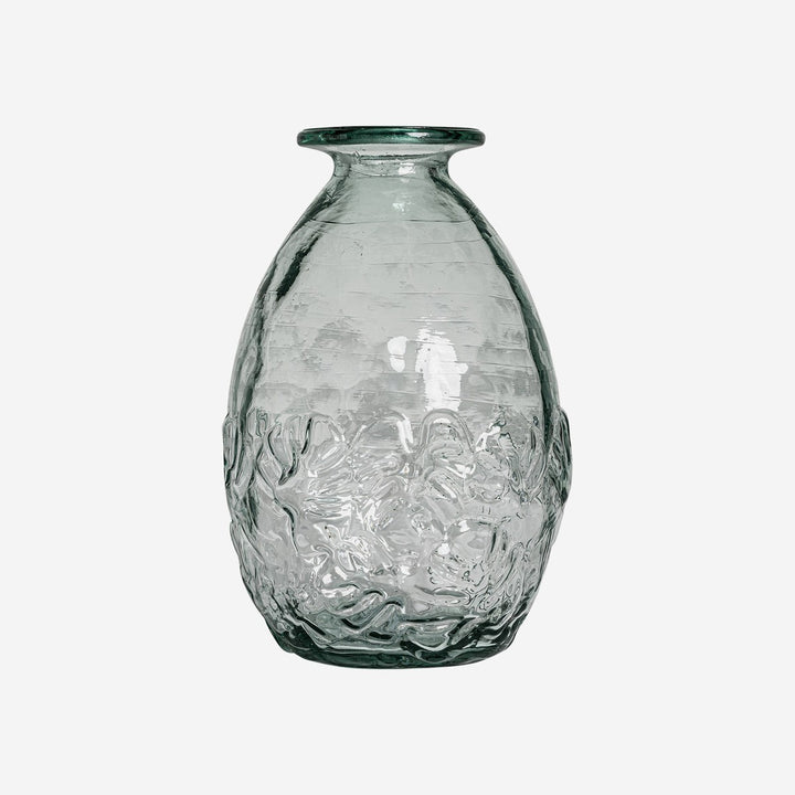 Jarrón de vidrio reciclado transparente