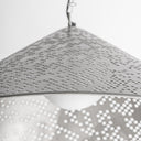 Lámpara colgante de acero en color plata 60 x 60 cm – detalle