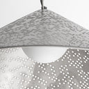 Lámpara colgante de acero en color plata de líneas contemporáneas – detalle