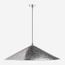 Lámpara colgante de acero en color plata de líneas contemporáneas – 120 x 120 x 28 cm