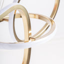 Lámpara colgante de acero inoxidable y cristal en color dorado – detalle