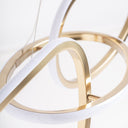 Lámpara colgante de acero inoxidable y cristal en color dorado – detalle