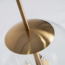 Lámpara colgante de acero y cristal en color dorado – detalle