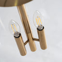 Lámpara colgante de acero y cristal en color dorado – detalle