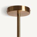 Lámpara colgante de acero y cristal en color dorado – detalle