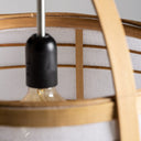 Lámpara colgante de bambú y lino en color marrón – detalle