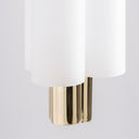 Lámpara colgante de cristal y acero en color blanco 12 x 73 cm – detalle