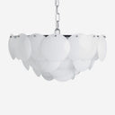 Lámpara colgante de cristal y acero en color blanco 60 x 34 cm