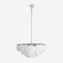 Lámpara colgante de cristal y acero en color blanco 60 x 34 cm