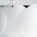 Lámpara colgante de cristal y acero en color blanco 60 x 34 cm – detalle