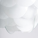 Lámpara colgante de cristal y acero en color blanco 60 x 34 cm – detalle