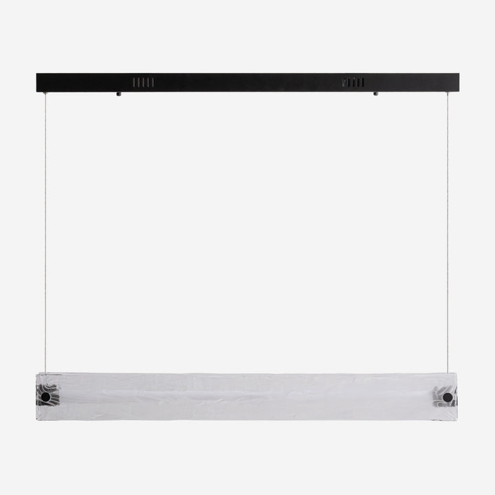 Lámpara colgante de cristal y acero en color blanco 90 x 10 x 10 cm
