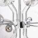 Lámpara colgante de cristal y acero en color gris ahumado 60 x 133 cm – detalle