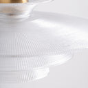Lámpara colgante de cristal y acero transparente 48 x 42 cm – detalle