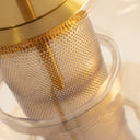 Lámpara colgante de cristal y hierro en color ámbar traslúcido – detalle