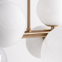 Lámpara colgante de cristal y hierro en color blanco – detalle