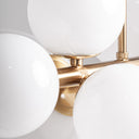 Lámpara colgante de cristal y hierro en color blanco – detalle