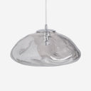 Lámpara colgante de cristal y hierro en color gris ahumado