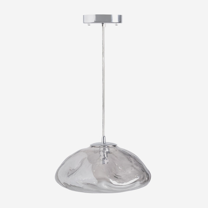 Lámpara colgante de cristal y hierro en color gris ahumado