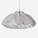 Lámpara colgante de cristal y hierro en color gris ahumado – 35 x 35 x 19 cm