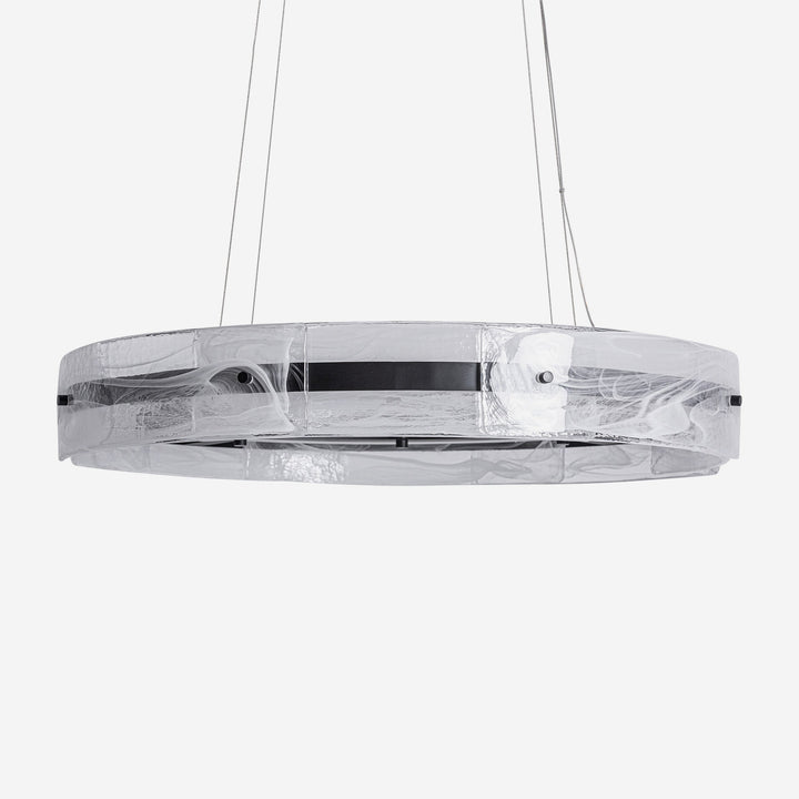Lámpara colgante de cristal y hierro transparente