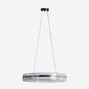 Lámpara colgante de cristal y hierro transparente