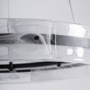 Lámpara colgante de cristal y hierro transparente – detalle