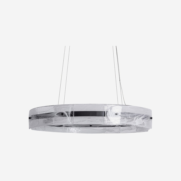 Lámpara colgante de cristal y hierro transparente