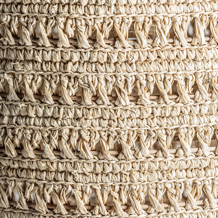 Lámpara colgante de fibra natural en color crema (juego de 3) – detalle
