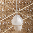 Lámpara colgante de fibra natural en color crema (juego de 3) – detalle