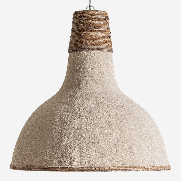 Lámpara colgante de fibra natural y resina en color marrón 61 x 66 cm