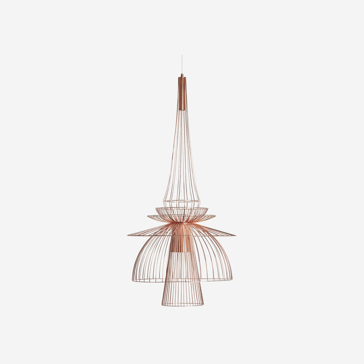 Lámpara colgante de hierro en color cobre