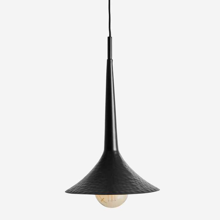 Lámpara colgante de hierro en color negro de líneas contemporáneas