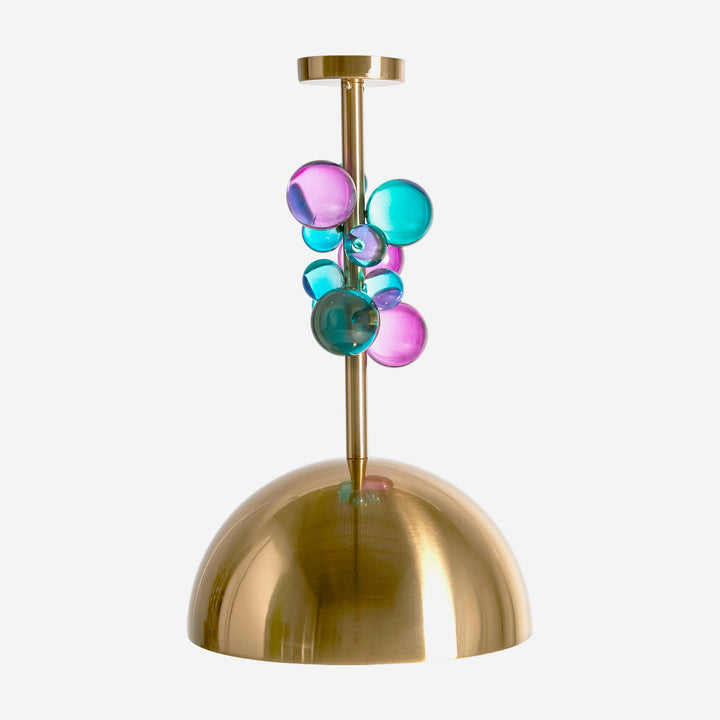 Lámpara colgante de hierro y cristal multicolor
