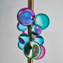 Lámpara colgante de hierro y cristal multicolor – detalle
