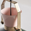 Lámpara colgante de hierro y latón en color verde – detalle