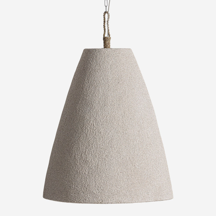 Lámpara colgante de madera de suar en color beige 70 x 90 cm