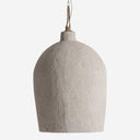 Lámpara colgante de madera de suar en color beige de líneas contemporáneas – 60 x 60 x 86 cm