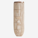 Lámpara colgante de ratán y madera de suar en color marrón claro