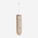 Lámpara colgante de ratán y madera de suar en color marrón claro – 27 x 27 x 105 cm