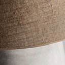 Lámpara de mesa de cerámica y yute en color beige envejecido – detalle