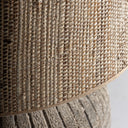 Lámpara de mesa de cerámica y yute en color gris envejecido – detalle